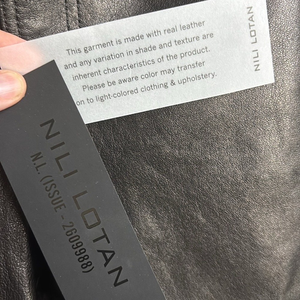 NWT NILI LOTAN Roe leather pants black size 4. Current season - Picture 8 of 12